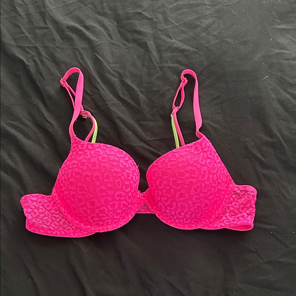 Vibrant Pink Lace Bra
